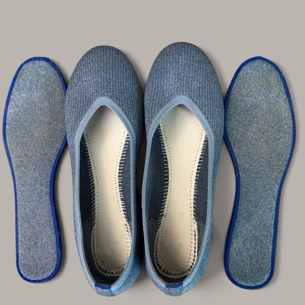 Unbranded Ballet Flat Knit Comfort Shoes Womens 9 Blue Casual Walking Round Toe - Picture 5 of 7